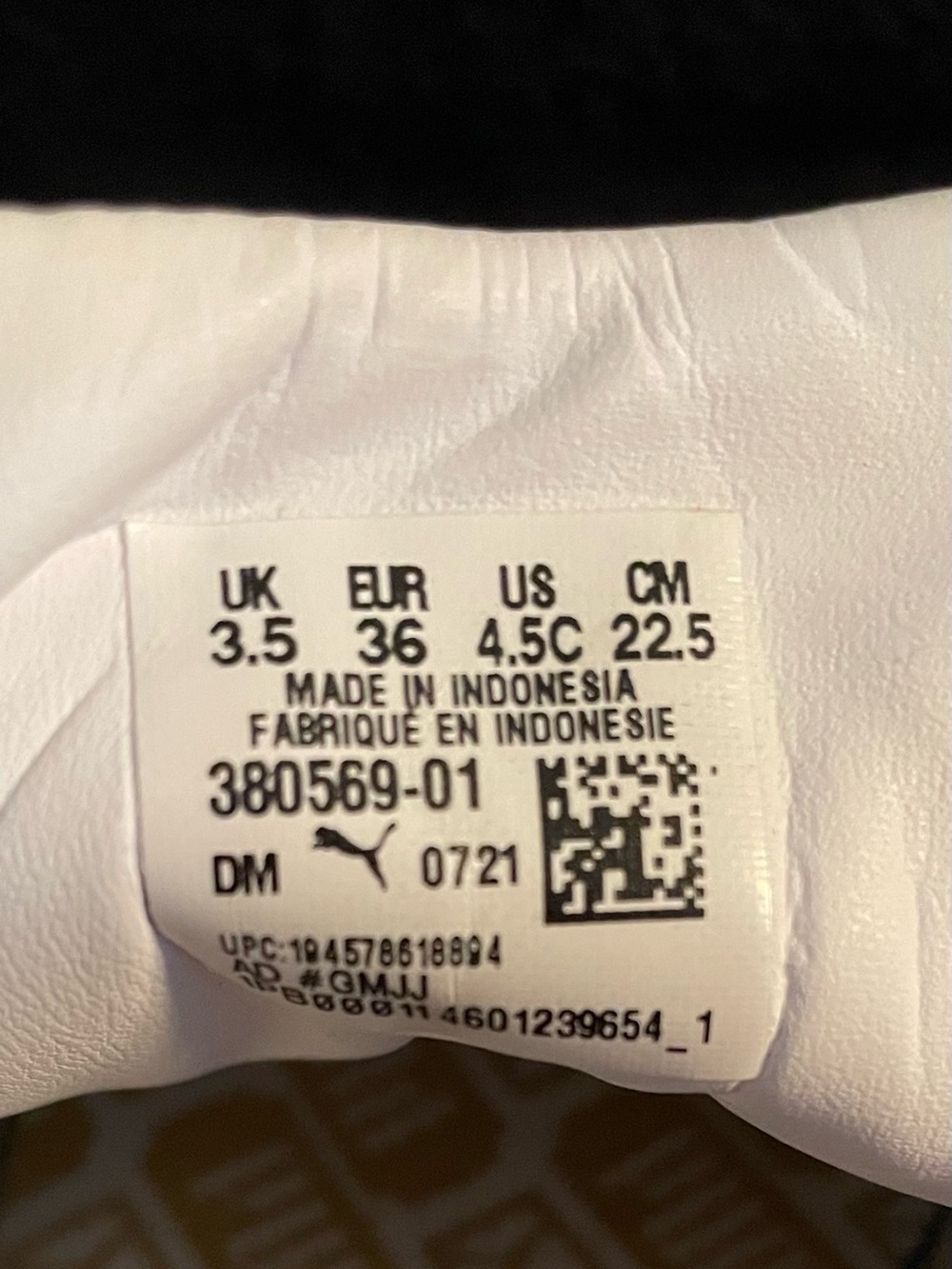 Puma Classic Basket White Leather Size 4.5 - Picture 5 of 9